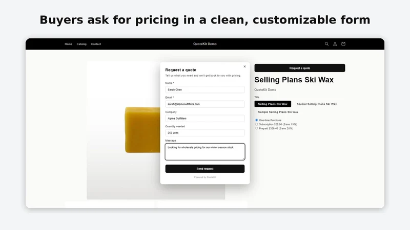 QuoteKit: Quote & Hide Price