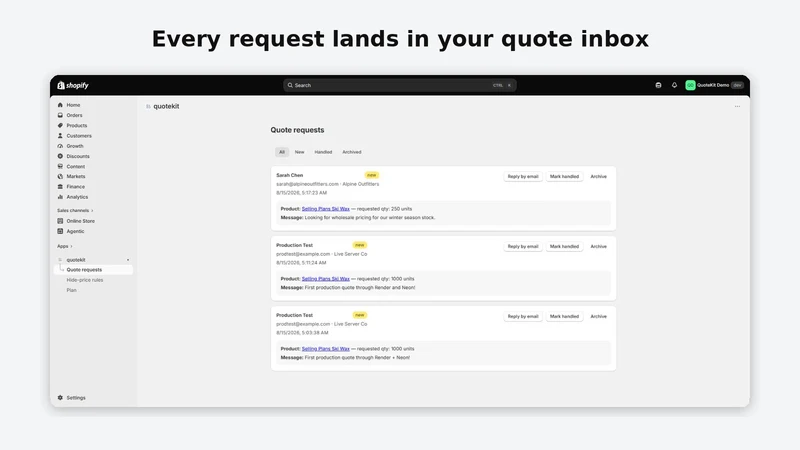 QuoteKit: Quote & Hide Price