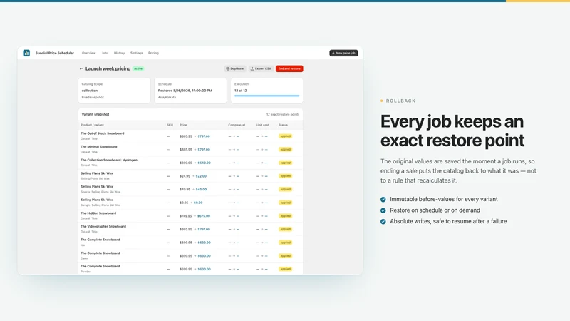 Sundial Price Scheduler