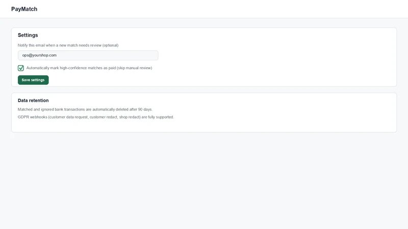 PayMatch: Bank Payment Match