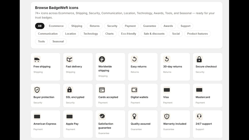 BadgeWeft Trust Badges & Icons
