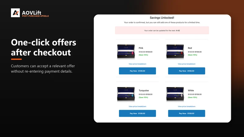 AOVLift Post Purchase Upsell