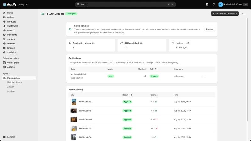 StockUnison Multi Store Sync