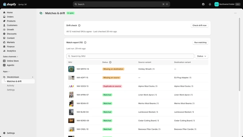 StockUnison Multi Store Sync