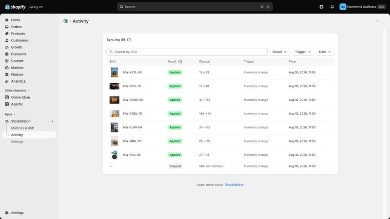 StockUnison Multi Store Sync