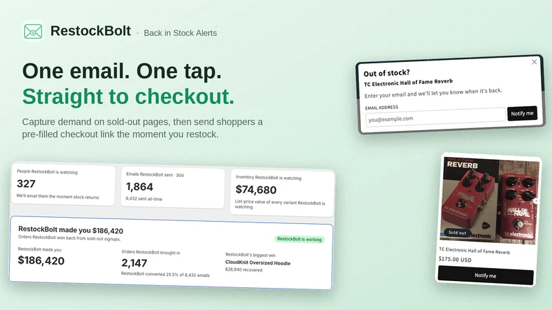 RestockBolt: In Stock Alerts