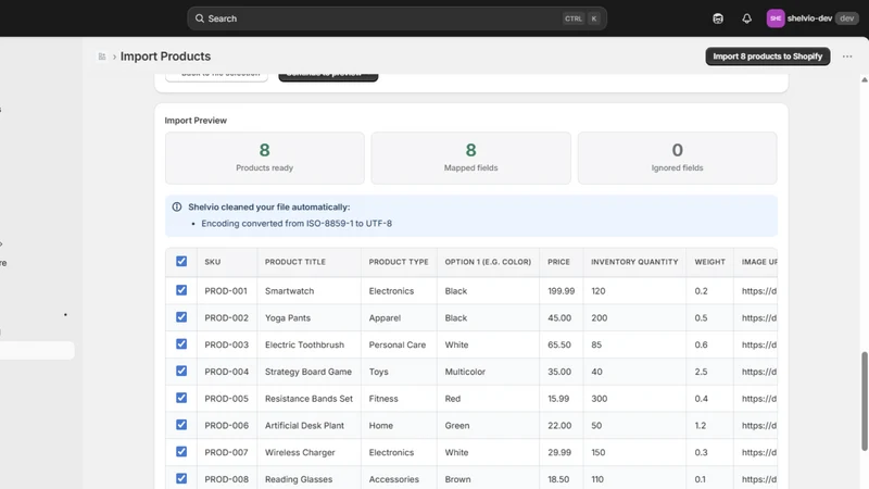 Shelvio — CSV & Excel Importer