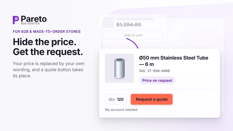 PQ Request a Quote, Hide Price