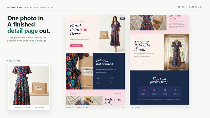 GENCY Lite: AI Product Pages