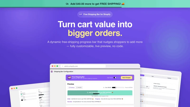 FSB : Free Shipping Bar