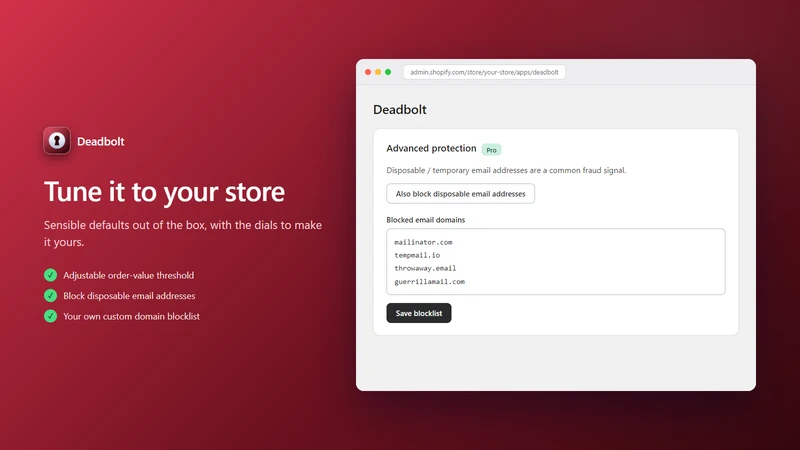 Deadbolt — Fraud Firewall