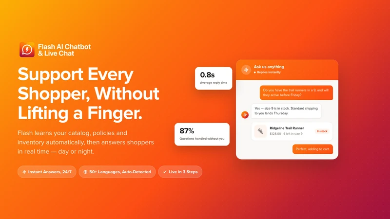 Flash AI Chatbot & Live Chat