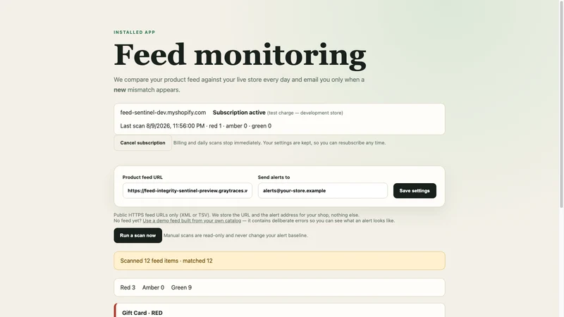 Feed Sentinel
