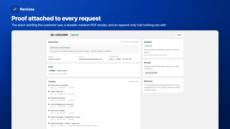 Remissa ‑ EU Withdrawal Form