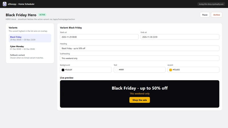 Home Scheduler by eShoopy
