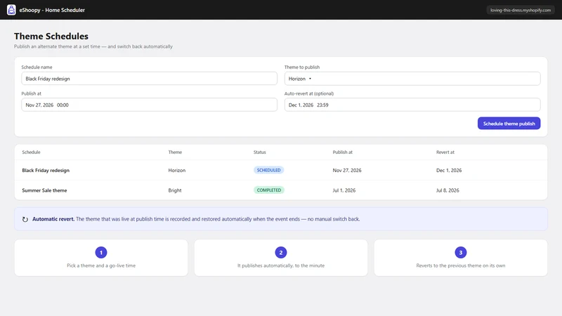 Home Scheduler by eShoopy