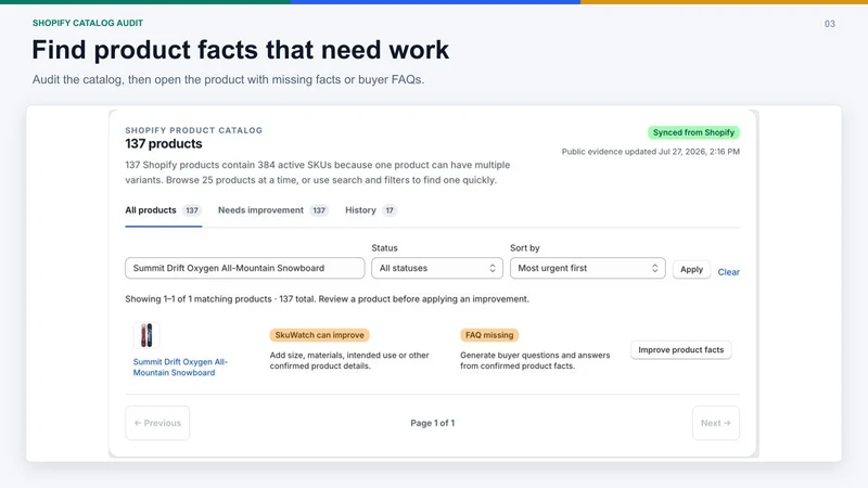 SkuWatch AI Visibility Agent