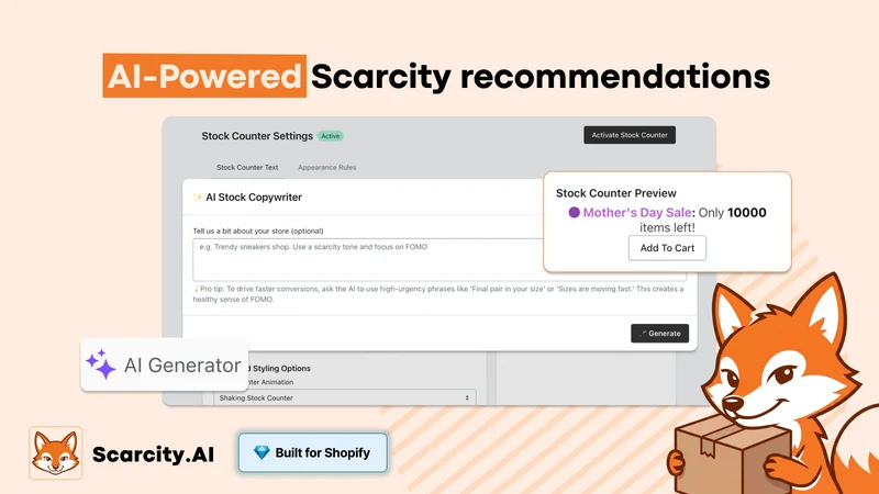 Scarcity.AI: Low Stock Counter