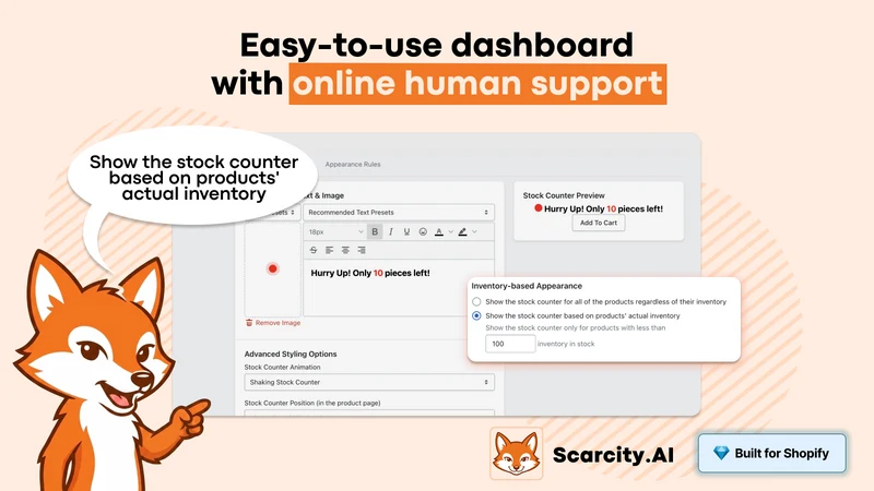 Scarcity.AI: Low Stock Counter