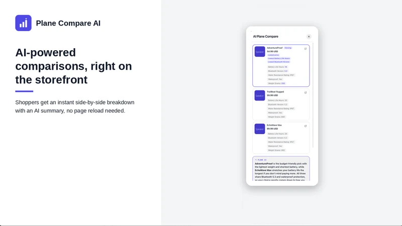 Plane: AI Product Compare