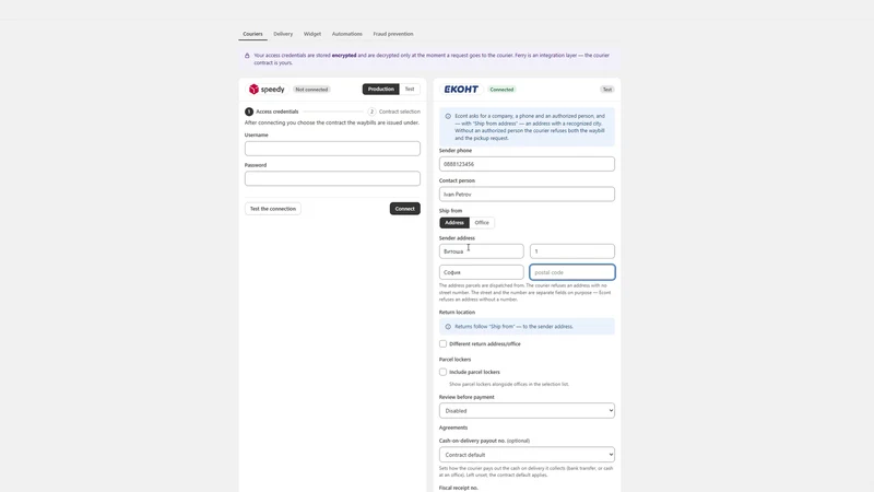 Ferry: waybills & tracking