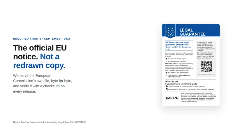 Clearmark EU GARAN Label