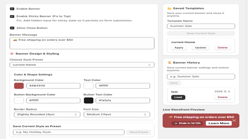 Store‑Tip Emergency Banner