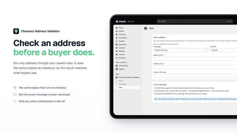 Checkout Address Validator