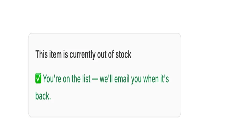 Back in Stock — Restock Alerts