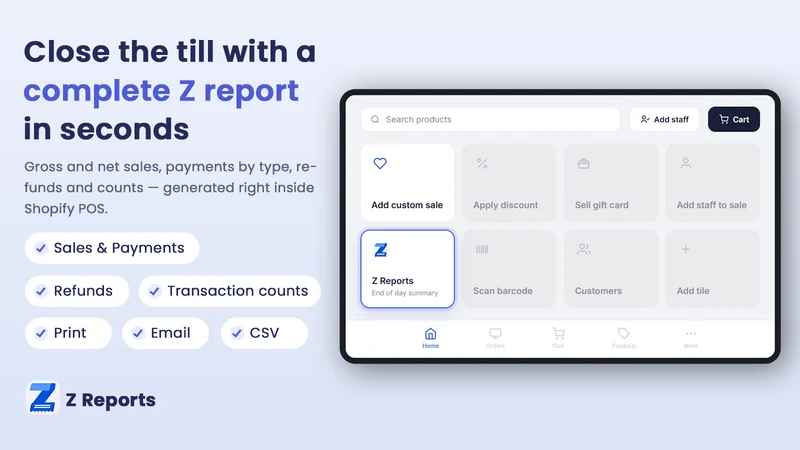 Z Reports ‑ POS End of Day