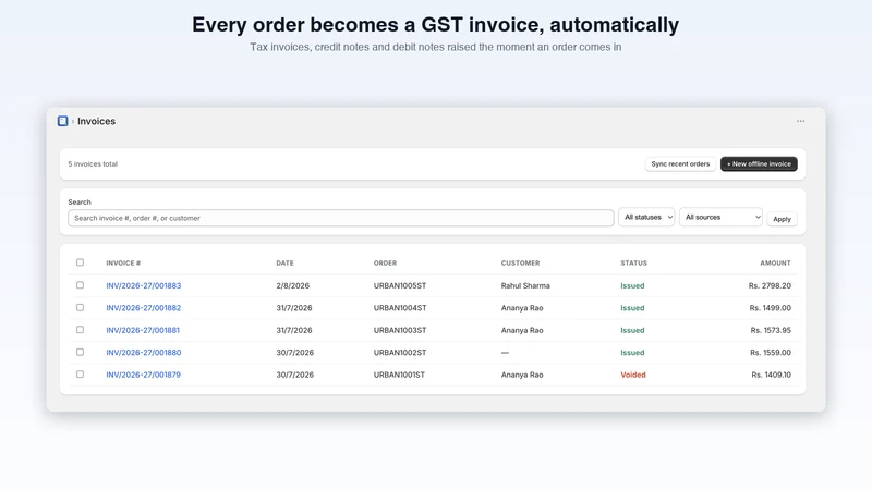 AppSaaz Automated GST Invoice