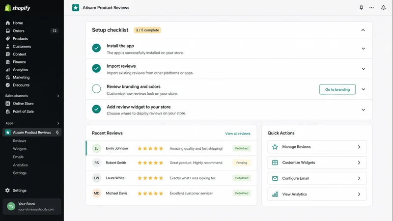 Atisam ‑ Product Reviews App