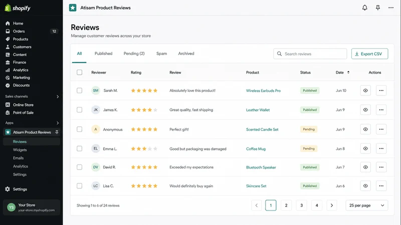 Atisam ‑ Product Reviews App