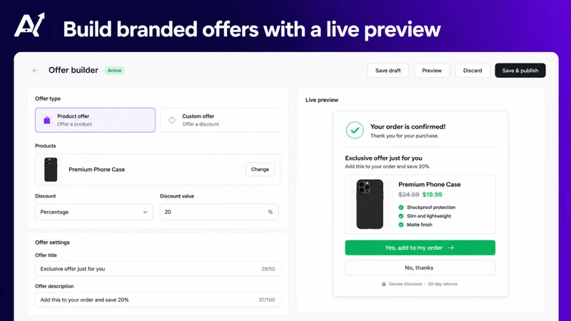 OrderRise Post Purchase Upsell