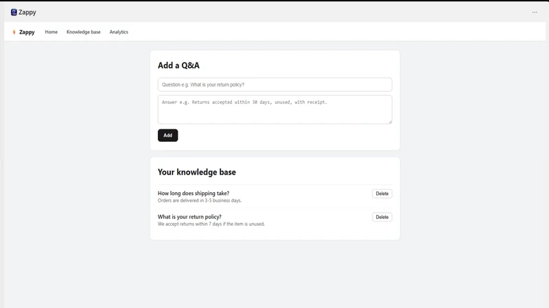 Zappy ‑ AI Support & Orders