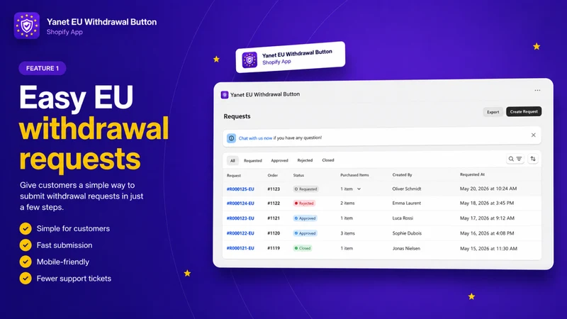 YN EU Withdrawal Button & Form
