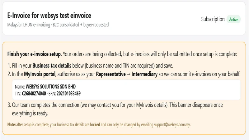 WebSys E‑Invoice Malaysia
