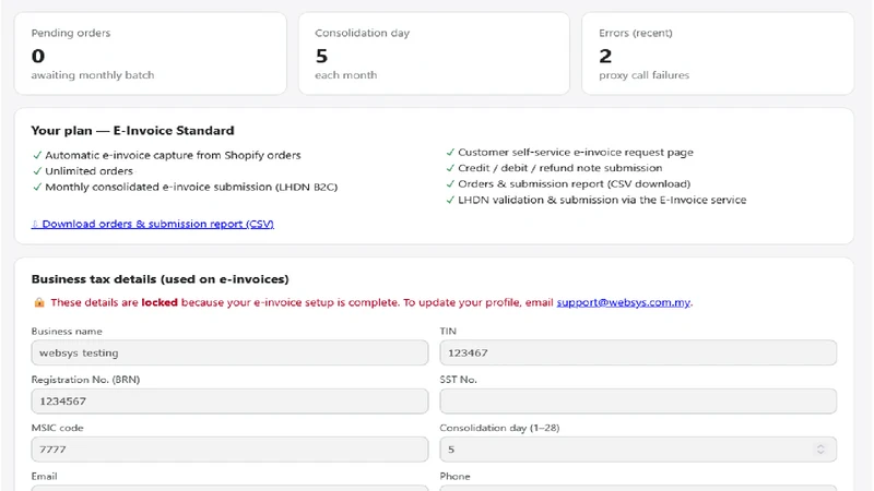 WebSys E‑Invoice Malaysia