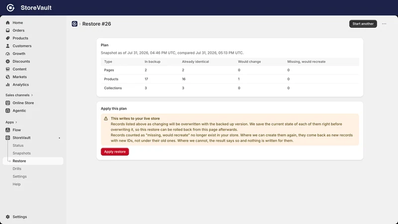StoreVault ‑ Backup & Restore