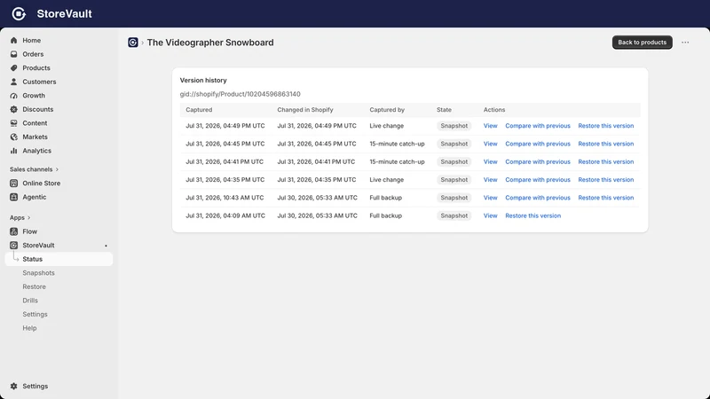 StoreVault ‑ Backup & Restore