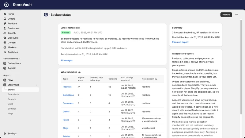 StoreVault ‑ Backup & Restore