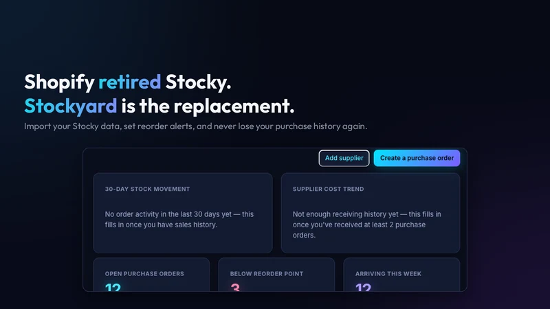 Stockyard ‑ Purchase Orders