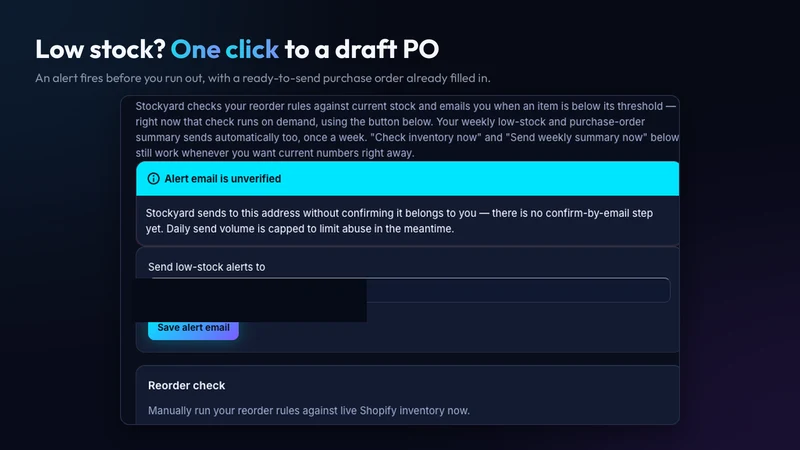 Stockyard ‑ Purchase Orders