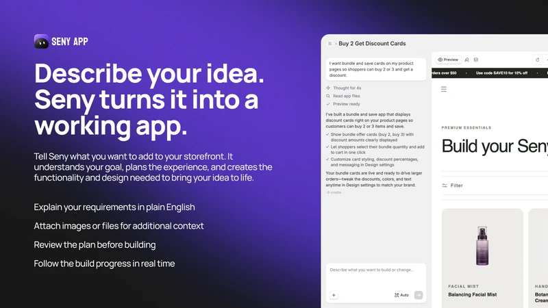 Seny: Bundles, Upsells & AI