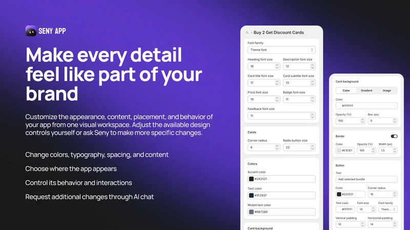 Seny: Bundles, Upsells & AI