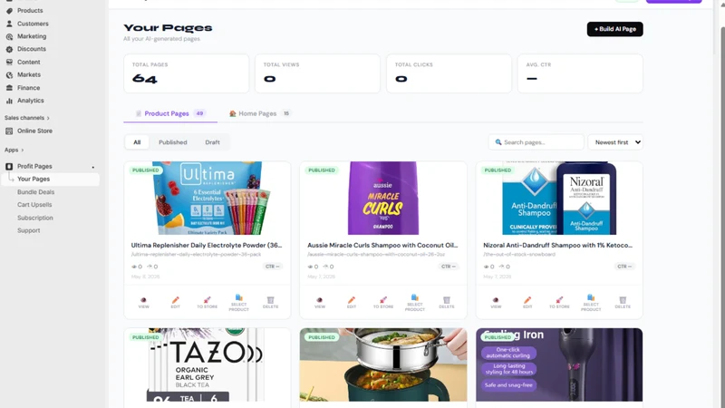 Profit Pages: AI Store Builder