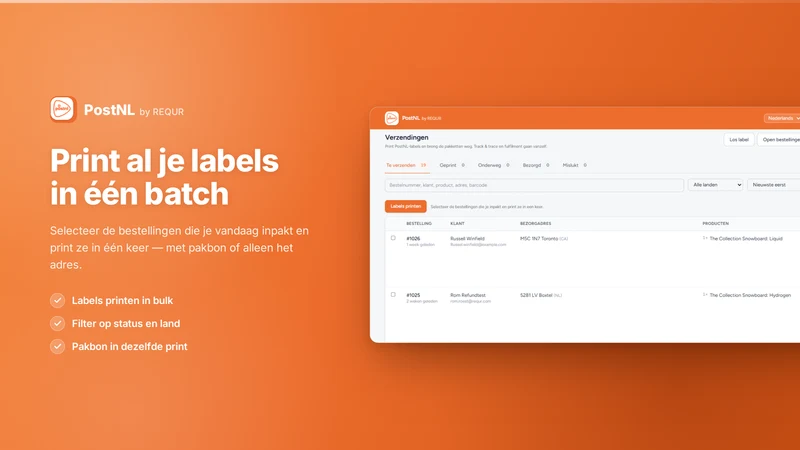 REQUR Shipping for PostNL