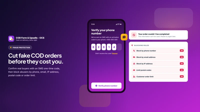 COD Form & Upsells ‑ OCS