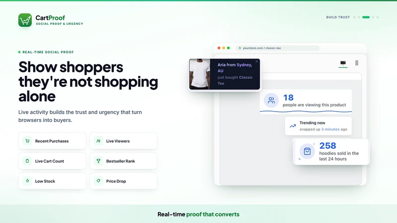 CartProof: Sales Pop & Urgency