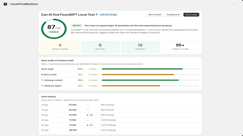 CanAIFindMyStore: Audit & Fix